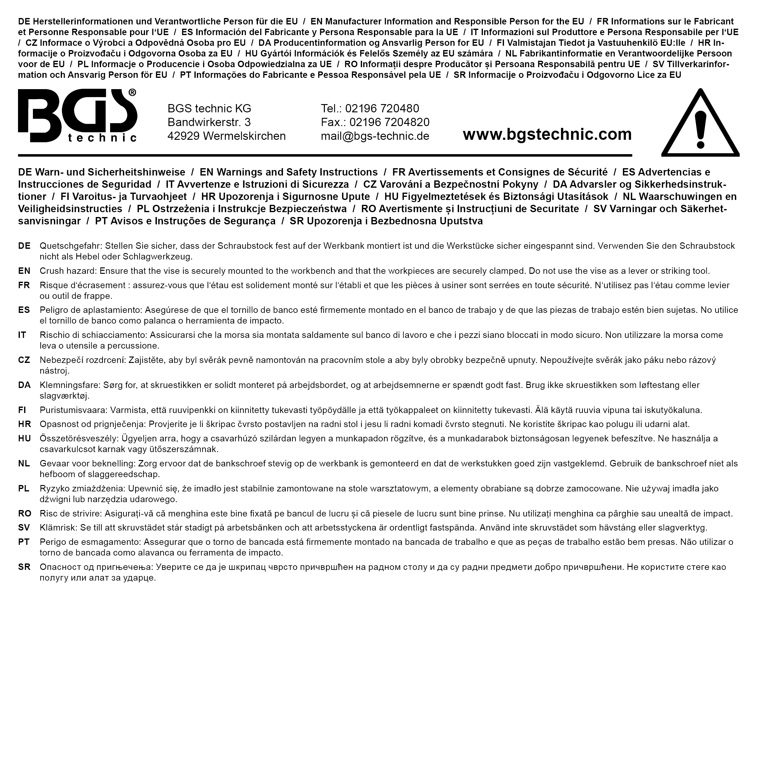 BGS Tisch-Schraubstock | mit Amboss | Backen 60 mm
