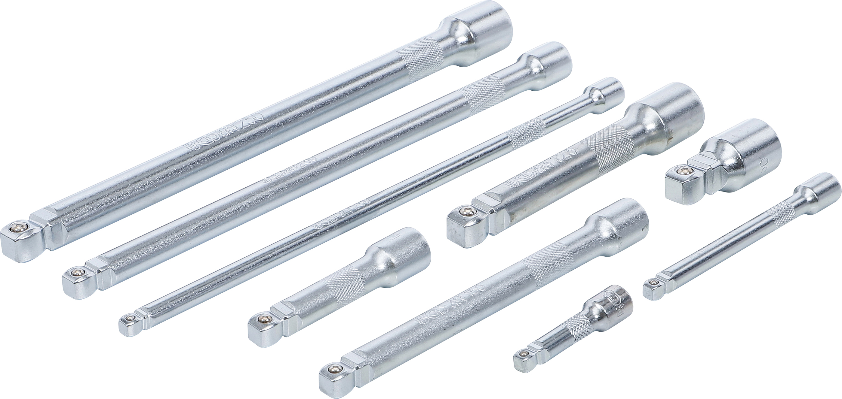 BGS Kippverlängerungs-Satz | 6,3 mm (1/4"), 10 mm (3/8"), 12,5 mm (1/2") | 9-tlg.