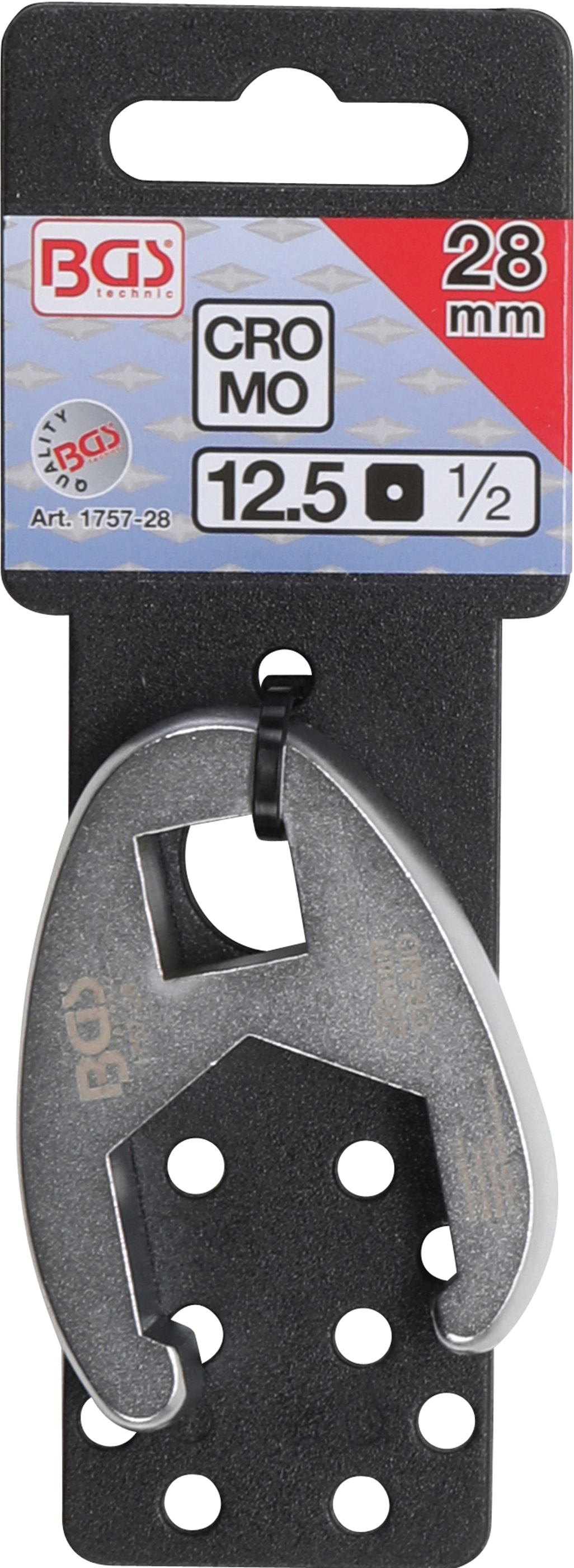 BGS Hahnenfußschlüssel | Antrieb Innenvierkant 12,5 mm (1/2") | SW 28 mm