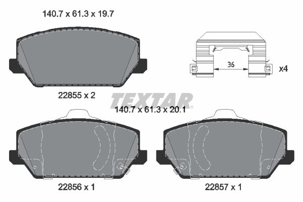 Bremsbelagsatz, Scheibenbremse