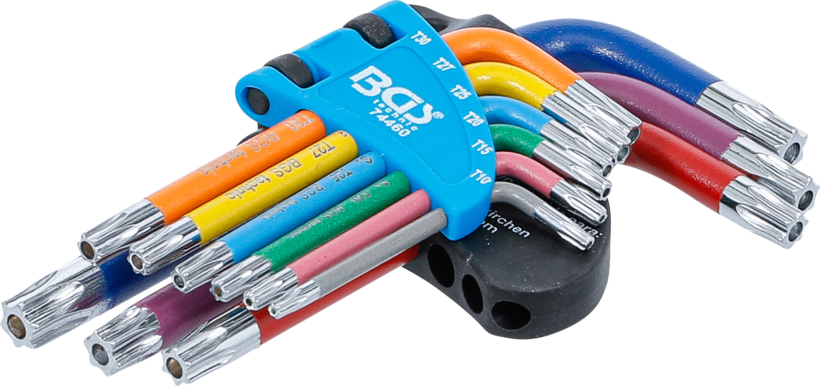 BGS Winkelschlüssel-Satz | Multicolour | kurz | T-Profil (für Torx) mit Bohrung T10 - T50 | 9-tlg.