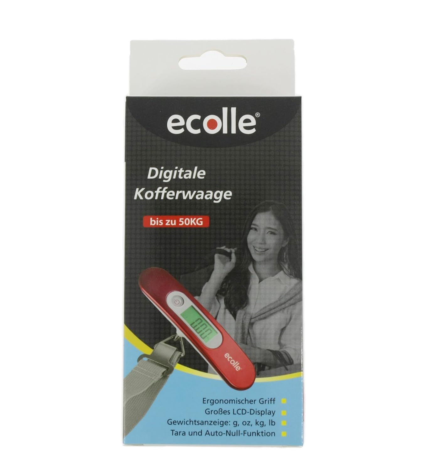 ecolle Digitale Kofferwaage bis zu 50kg LCD Display