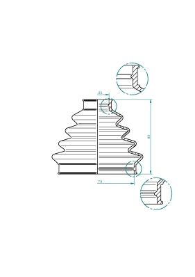 Faltenbalg, Antriebswelle