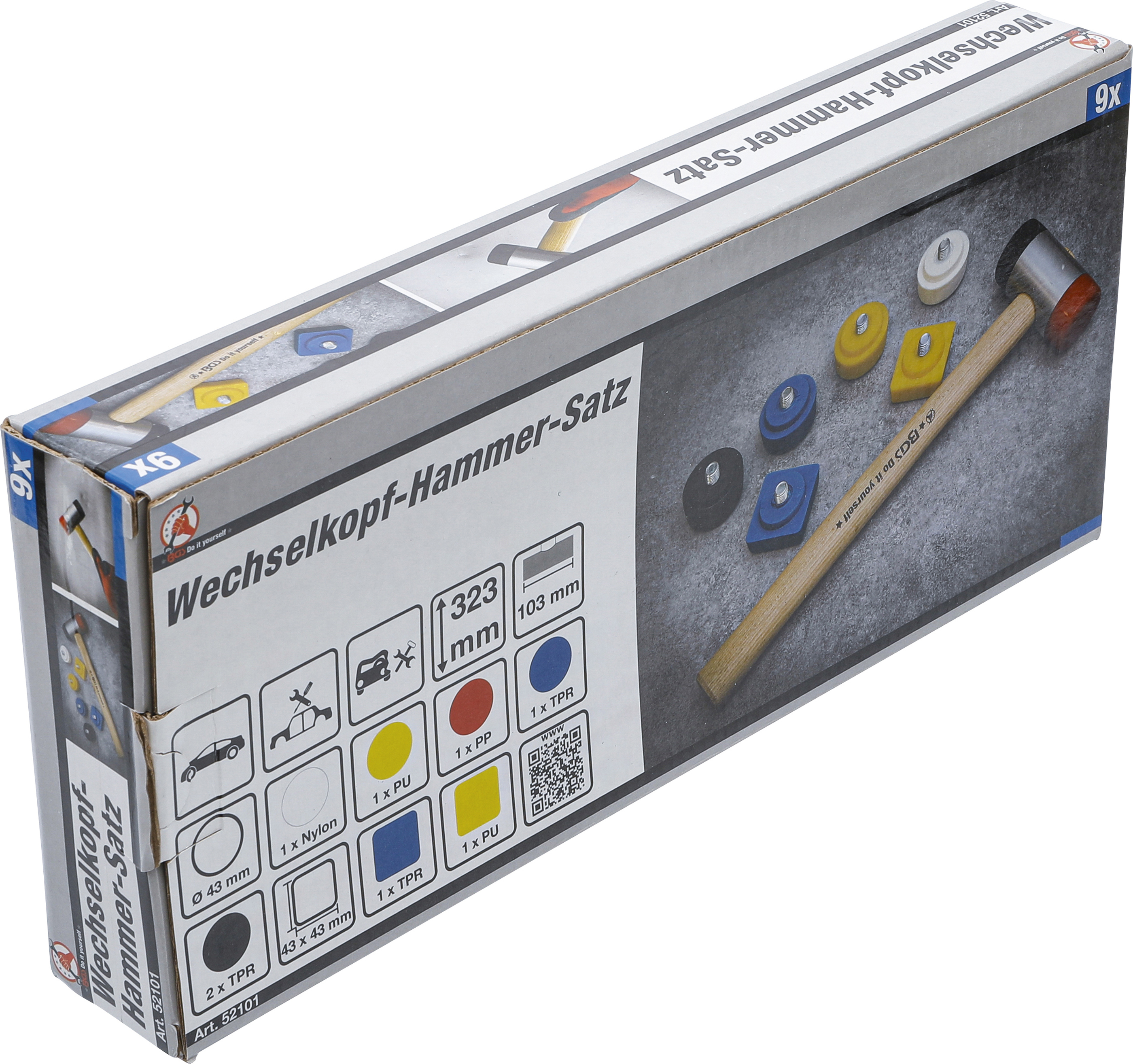 BGS Wechselkopf-Hammer-Satz | Ø 43 mm | 9-tlg.