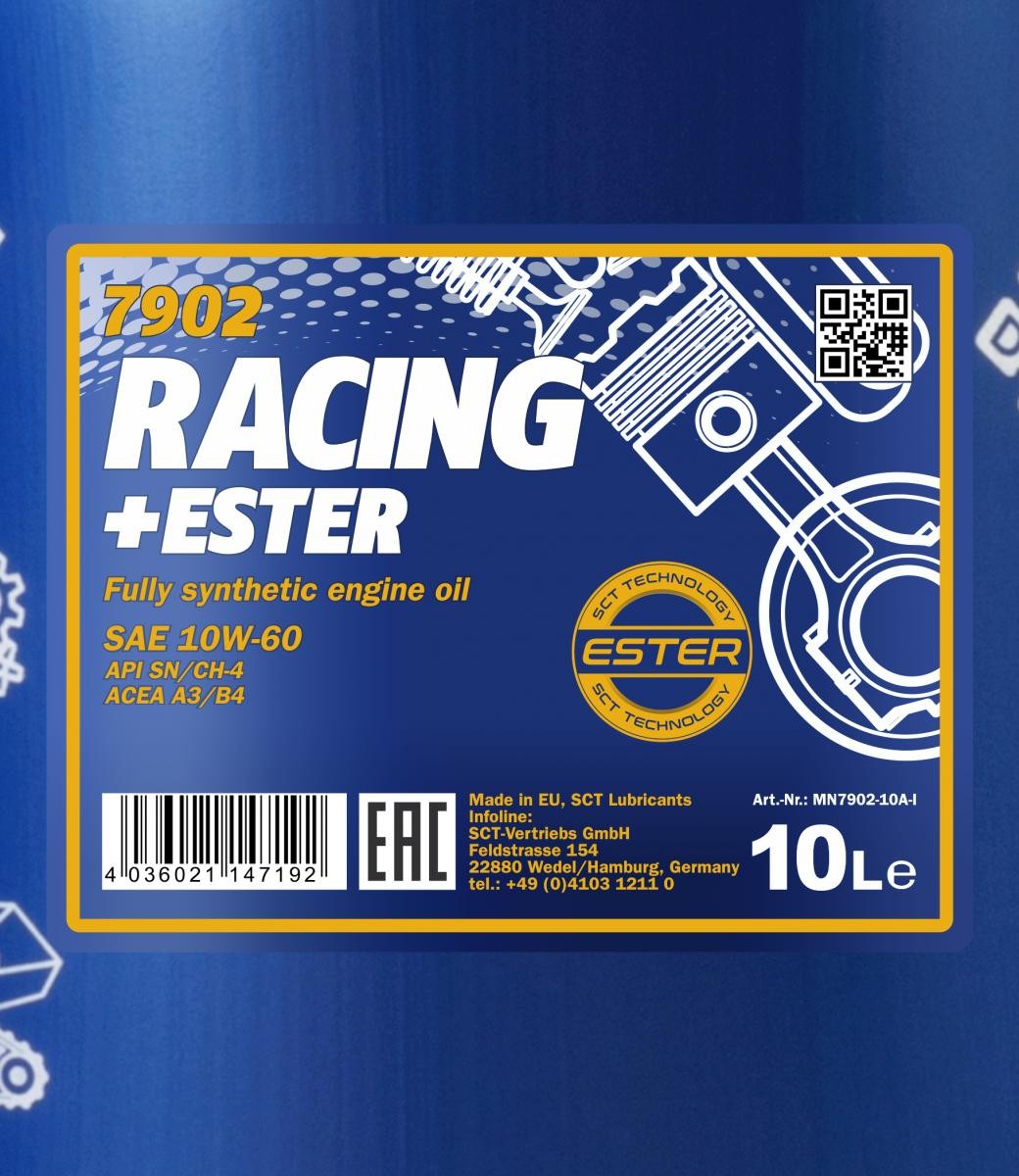 10W-60 Mannol 7902 Racing+Ester Motoröl 10 Liter