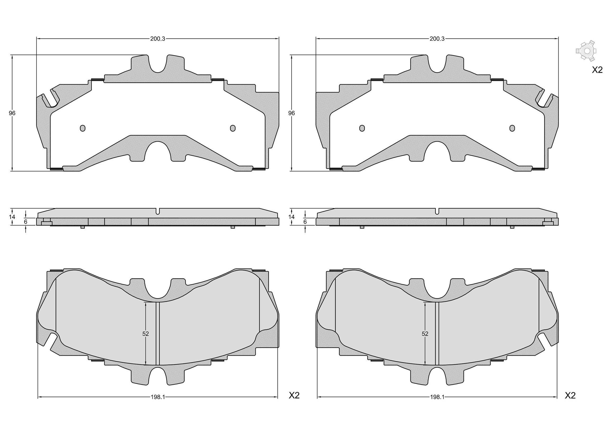 Bremsbelagsatz, Scheibenbremse