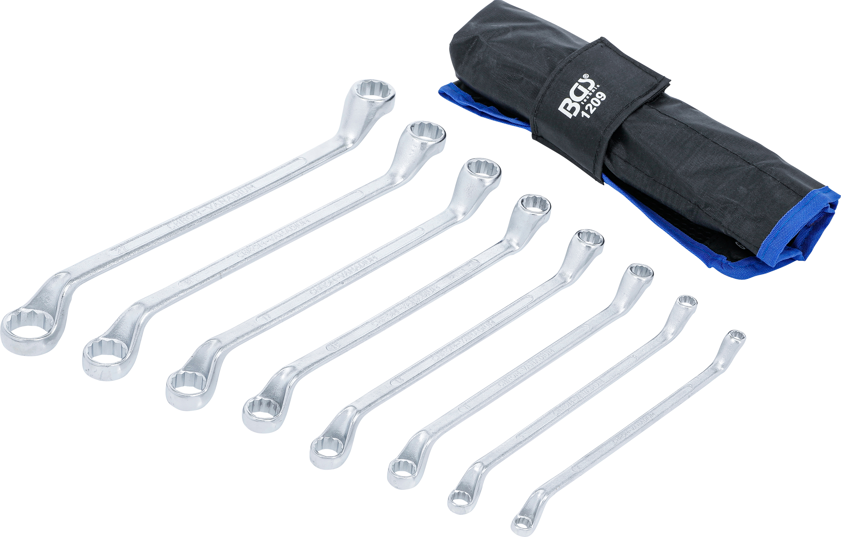 BGS Doppel-Ringschlüssel-Satz | gekröpft | SW 6 x 7 - 20 x 22 mm | 8-tlg.