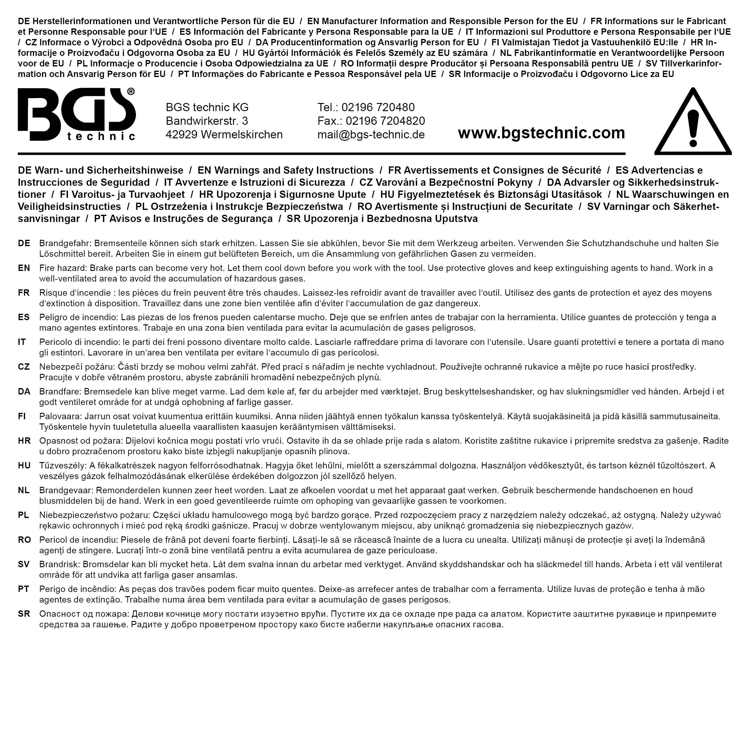 BGS Bremsbelag-Verschleißlehren-Satz | Aluminium | 8-tlg.