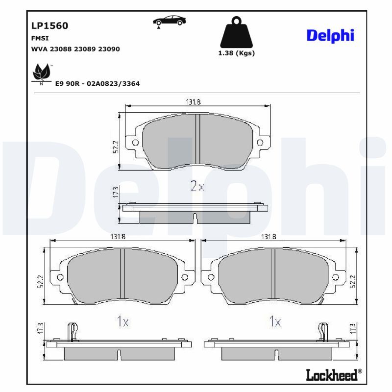 Bremsbelagsatz, Scheibenbremse