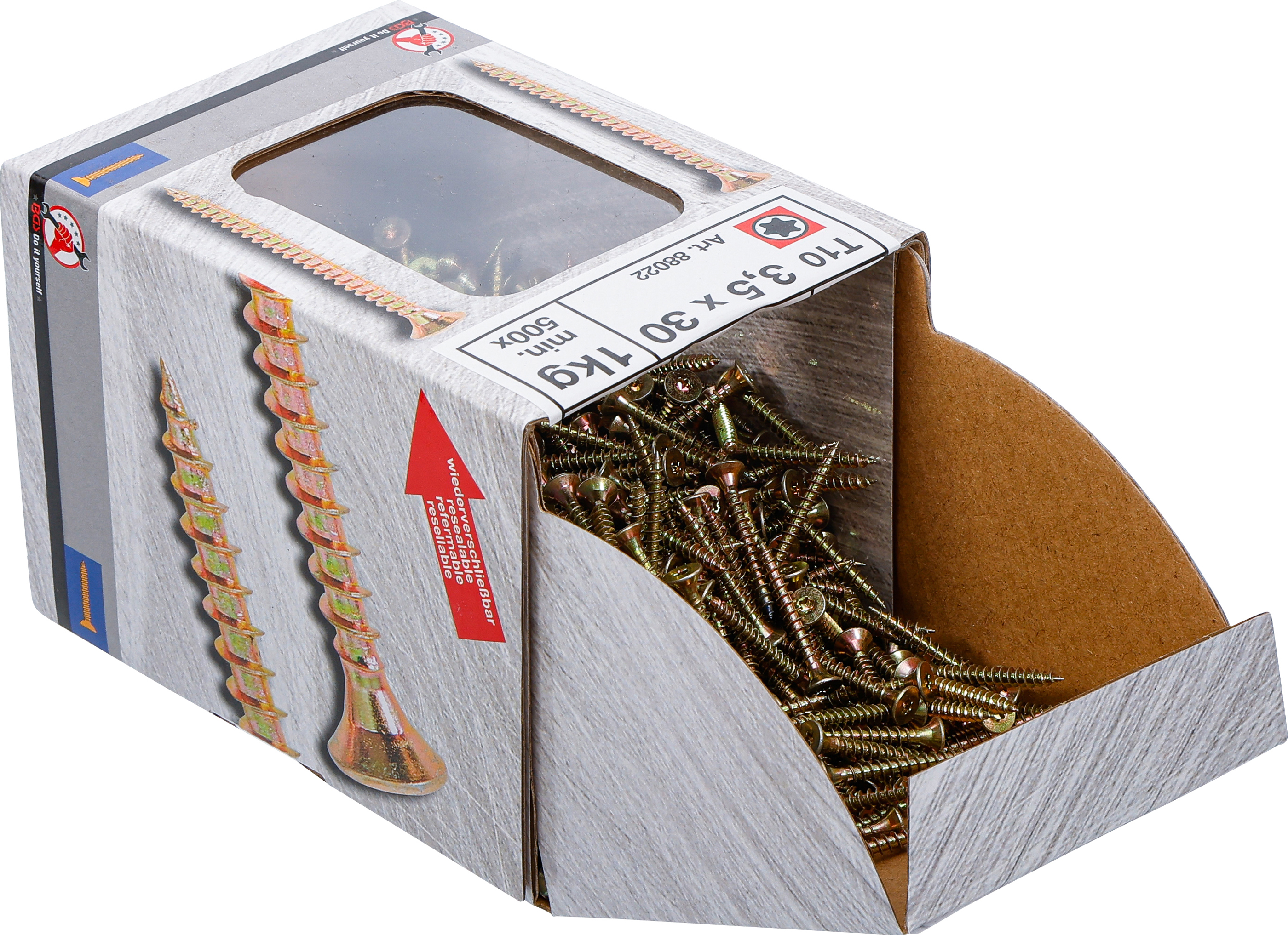 BGS Mehrzweckschrauben | T-Profil ( für Torx) T10 | 3,5 x 30 mm | 1 kg / 500 Stück