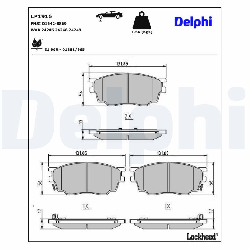 Bremsbelagsatz, Scheibenbremse