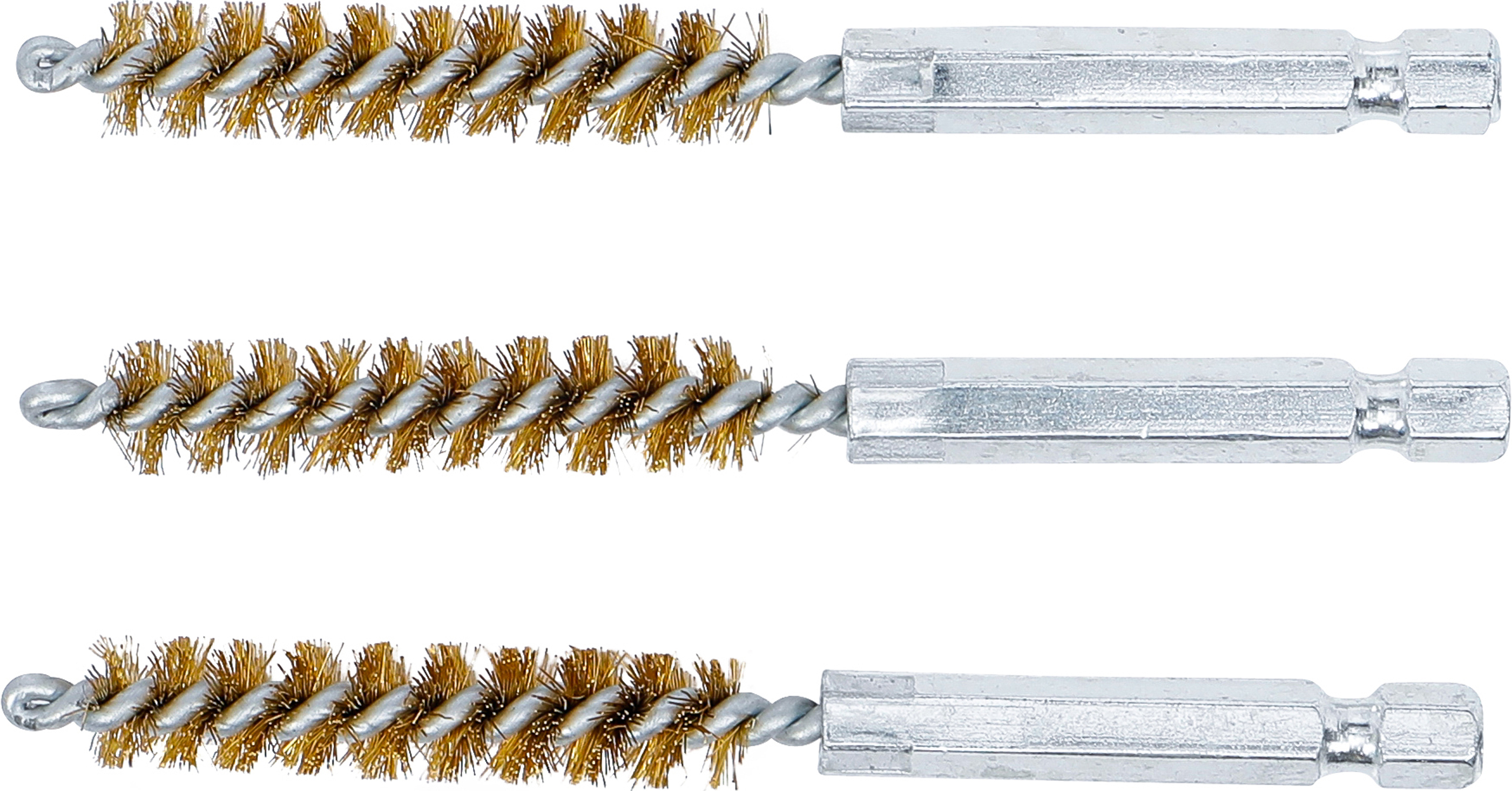 BGS Messingbürste | 9 mm | Antrieb Außensechskant 6,3 mm (1/4") | 3-tlg.