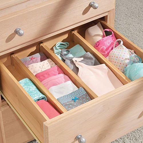 Wa-Very Bambus Küche Schublade Teiler Schubladen-Organisatoren Erweiterbare Schubladen-Teiler Holz Schreibtisch Schublade Organisatoren, Fach Organize