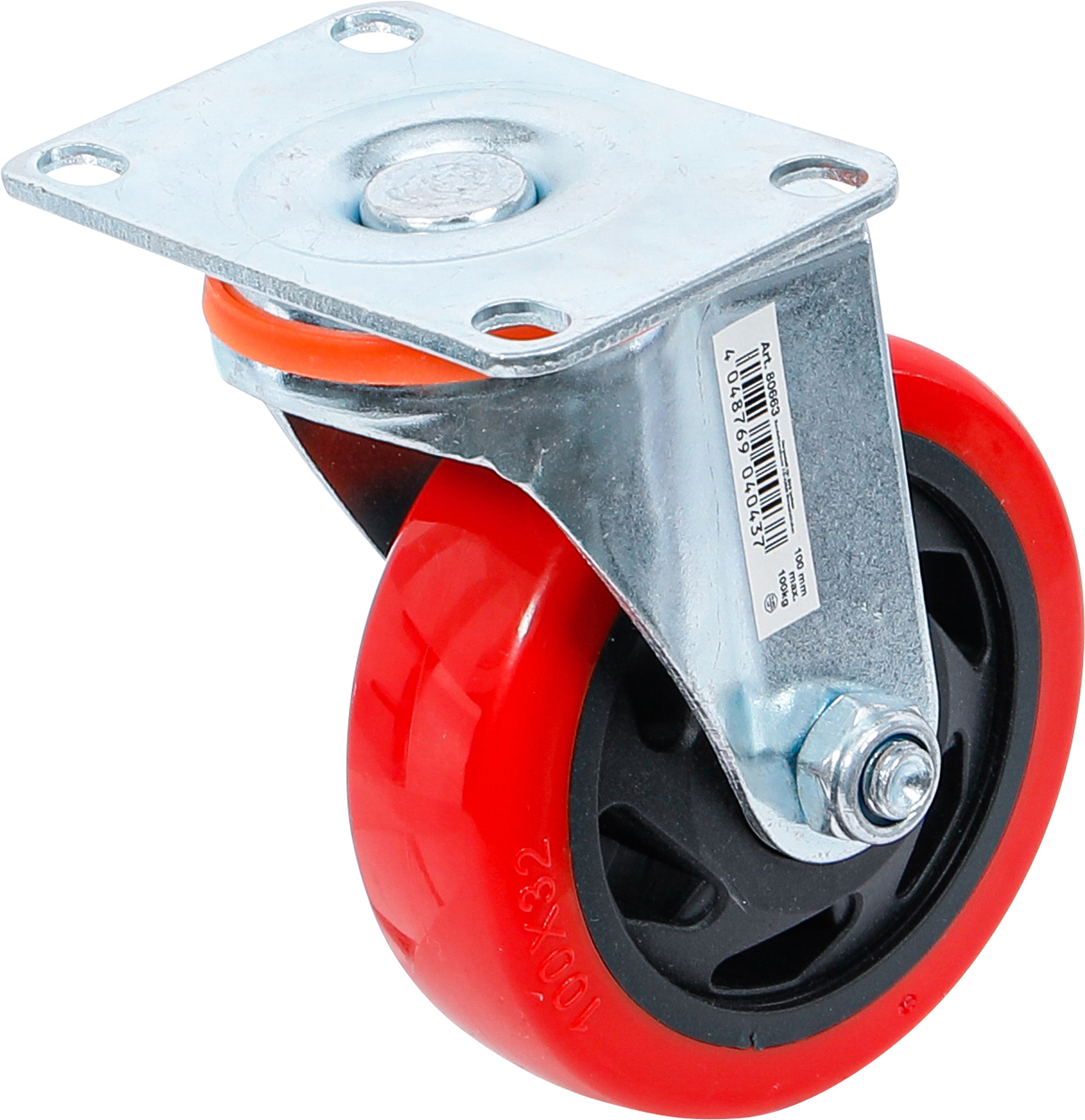 BGS Lenkrolle | rot/schwarz | Ø 100 mm