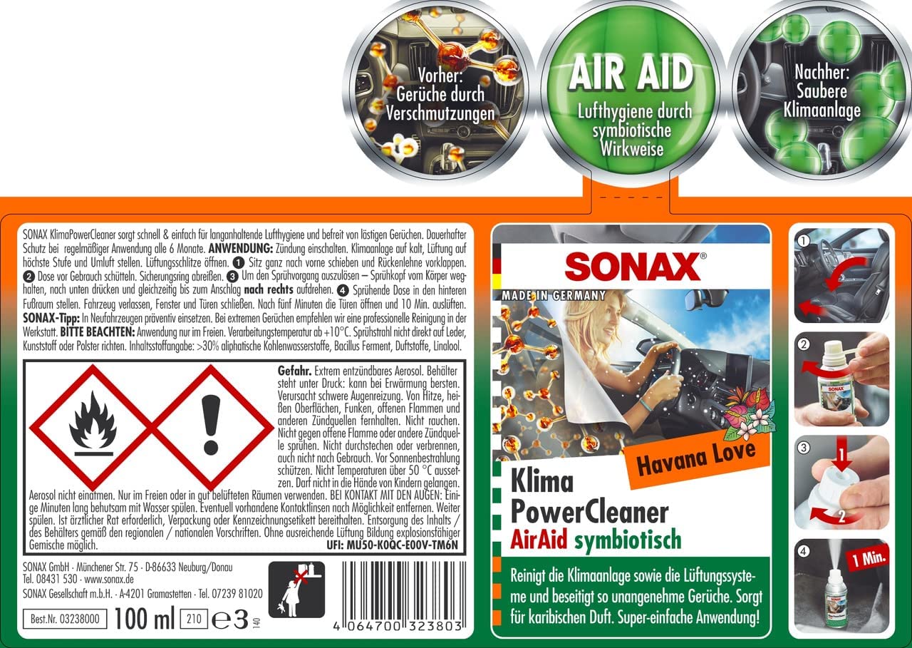 Sonax KlimaPowerCleaner Air Aid probiotisch Havana Love 100 ml