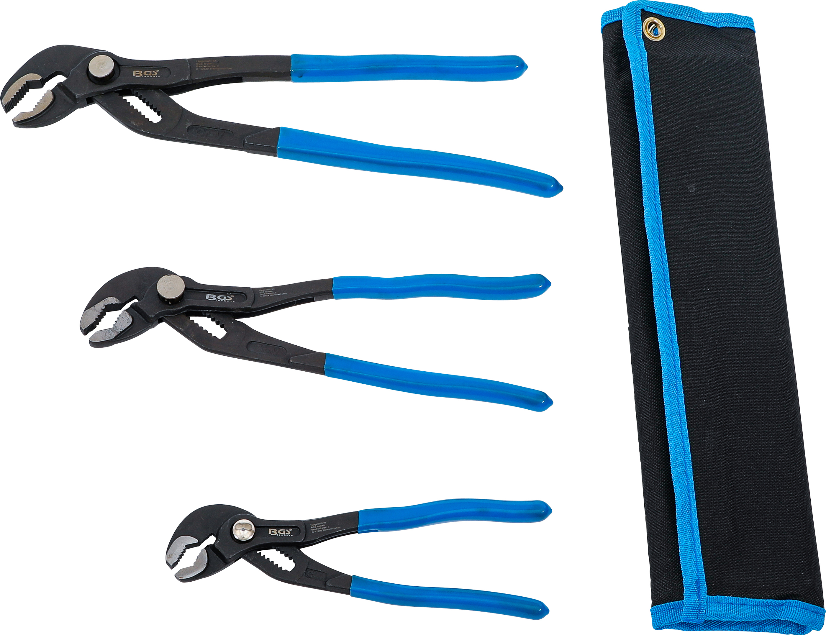BGS Wasserpumpenzangen-Satz | arretierbar | 175 / 240 / 300 mm | 3-tlg.