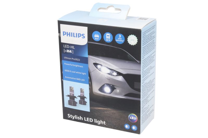 Philips LED H4 12V/24V 21W Autolampe Glühbirne Ultinon Pro3022 HL 2er Set