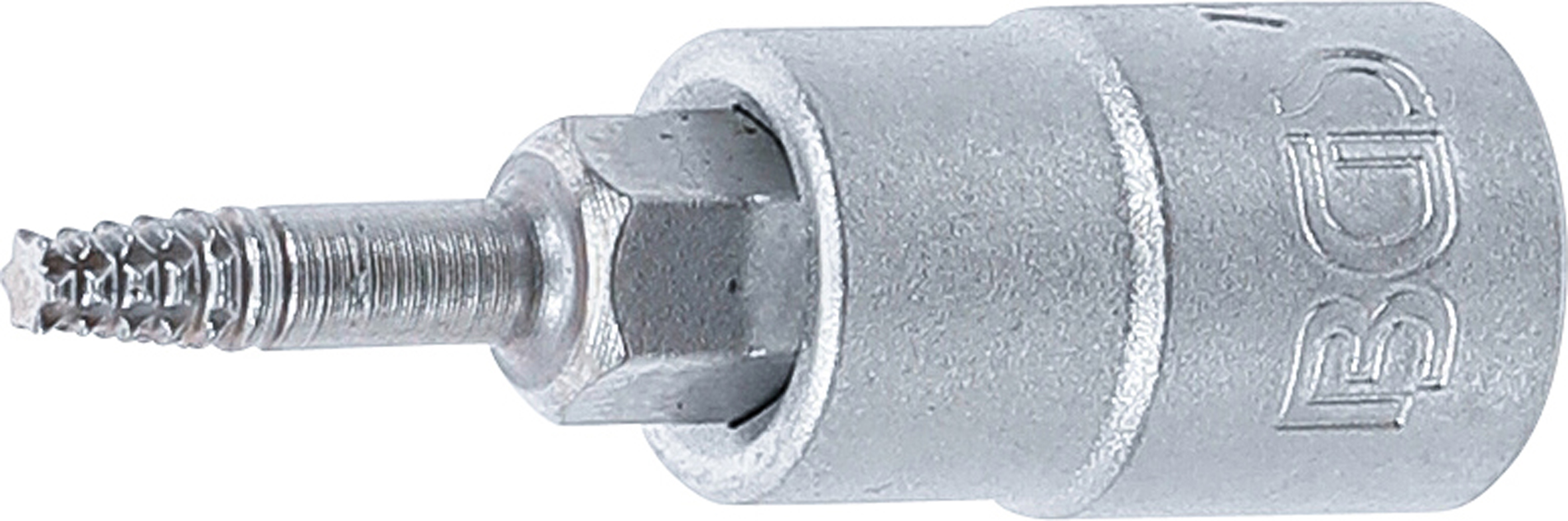 BGS Schraubenausdreher-Bit-Einsatz | Antrieb Innenvierkant 6,3 mm (1/4") | für defektes T-Profil (für Torx) T10