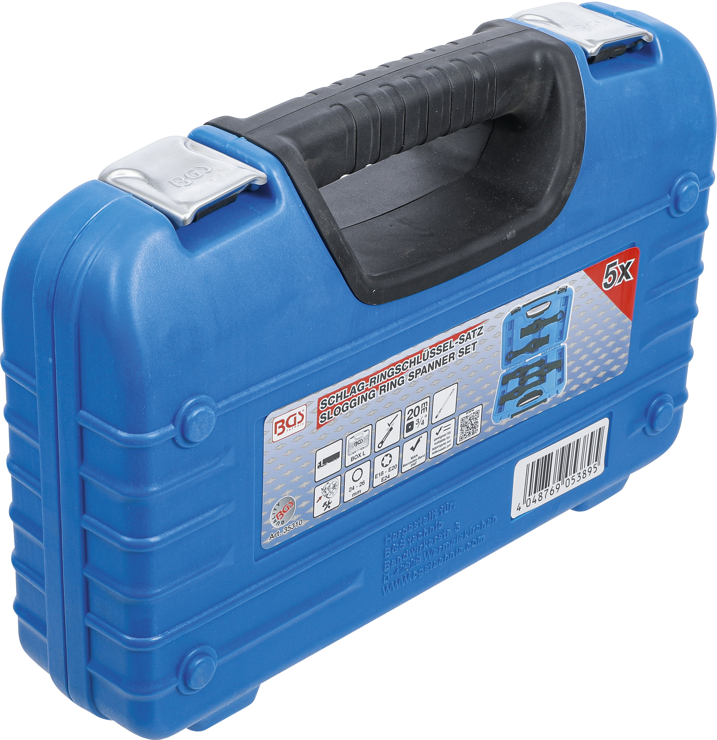 BGS Schlag-Ringschlüssel-Satz | Zwölfkant / E-Profil (für Torx) | 5-tlg.