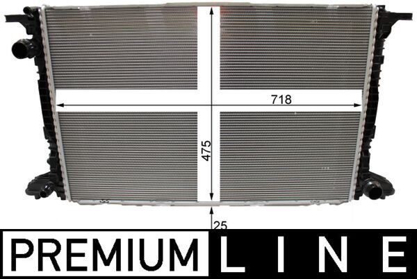 Kühler, Motorkühlung CR 2180 000P “MAHLE 718 mm, 475 mm”