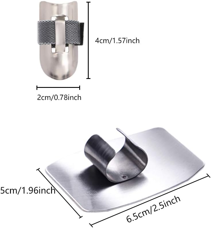 8 Stück 2 Stile unzerbrechlicher Edelstahl-Fingerschutz für sicheres Schneiden von Gemüse und Obst, verstellbarer Küchen-Fingerschutz zum Schneiden von Fleisch, Küchenwerkzeug (Fingerschutz)