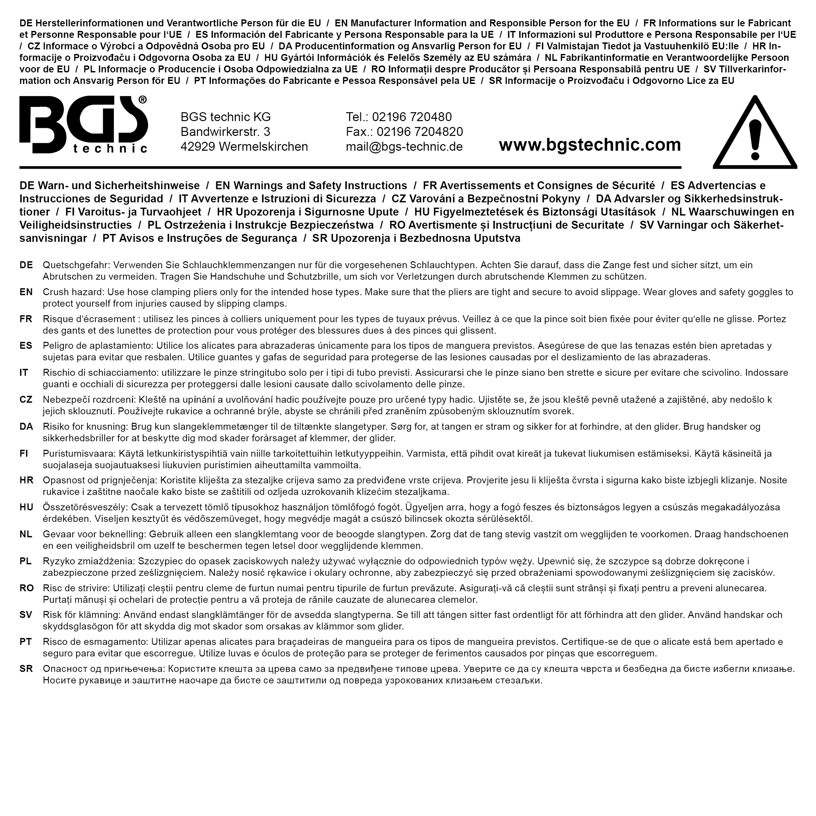 BGS Schlauchklemmenzange | 200 mm