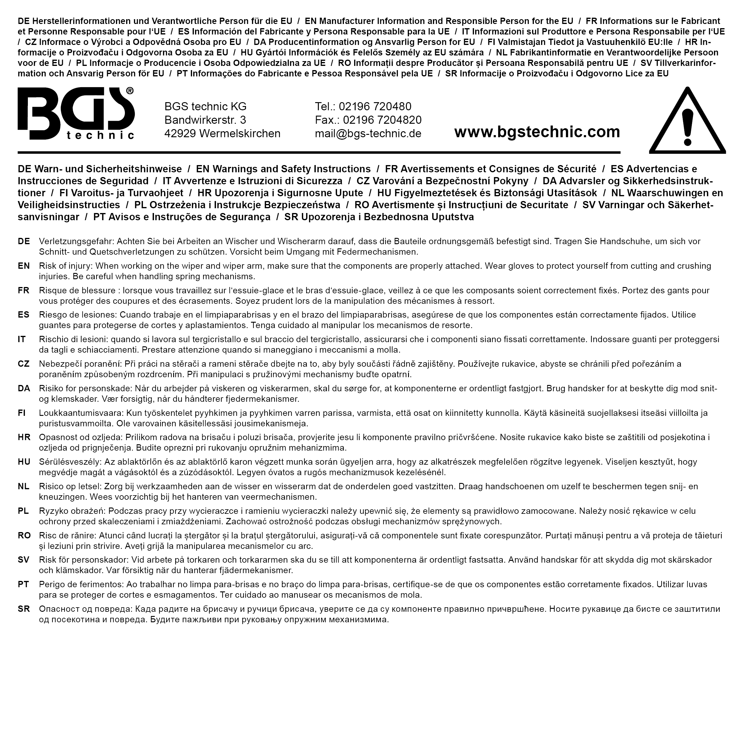 BGS Scheibenwischerarm-Abzieher | 16 mm