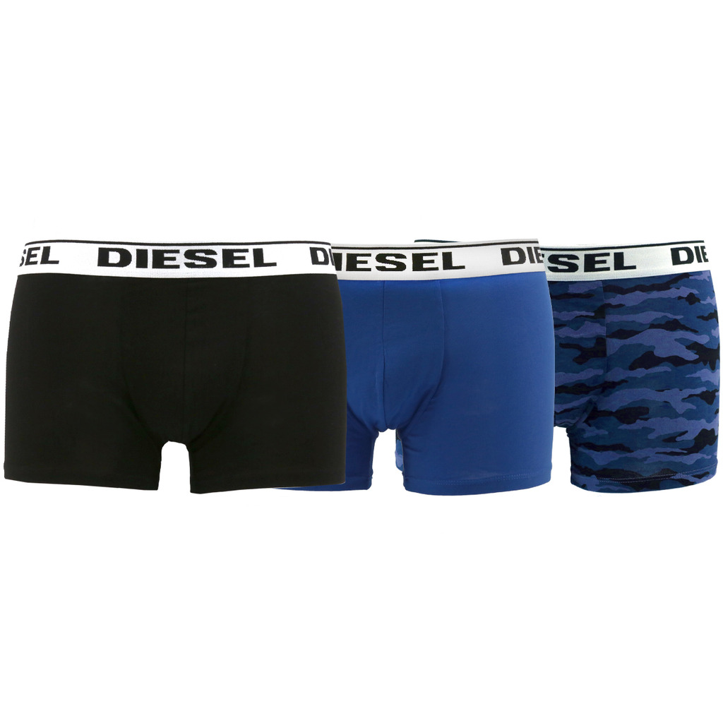 Diesel Herren Boxershorts Kory 3er Pack Blau Schwarz Gr. L