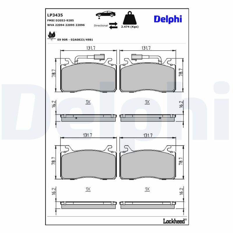 Bremsbelagsatz, Scheibenbremse