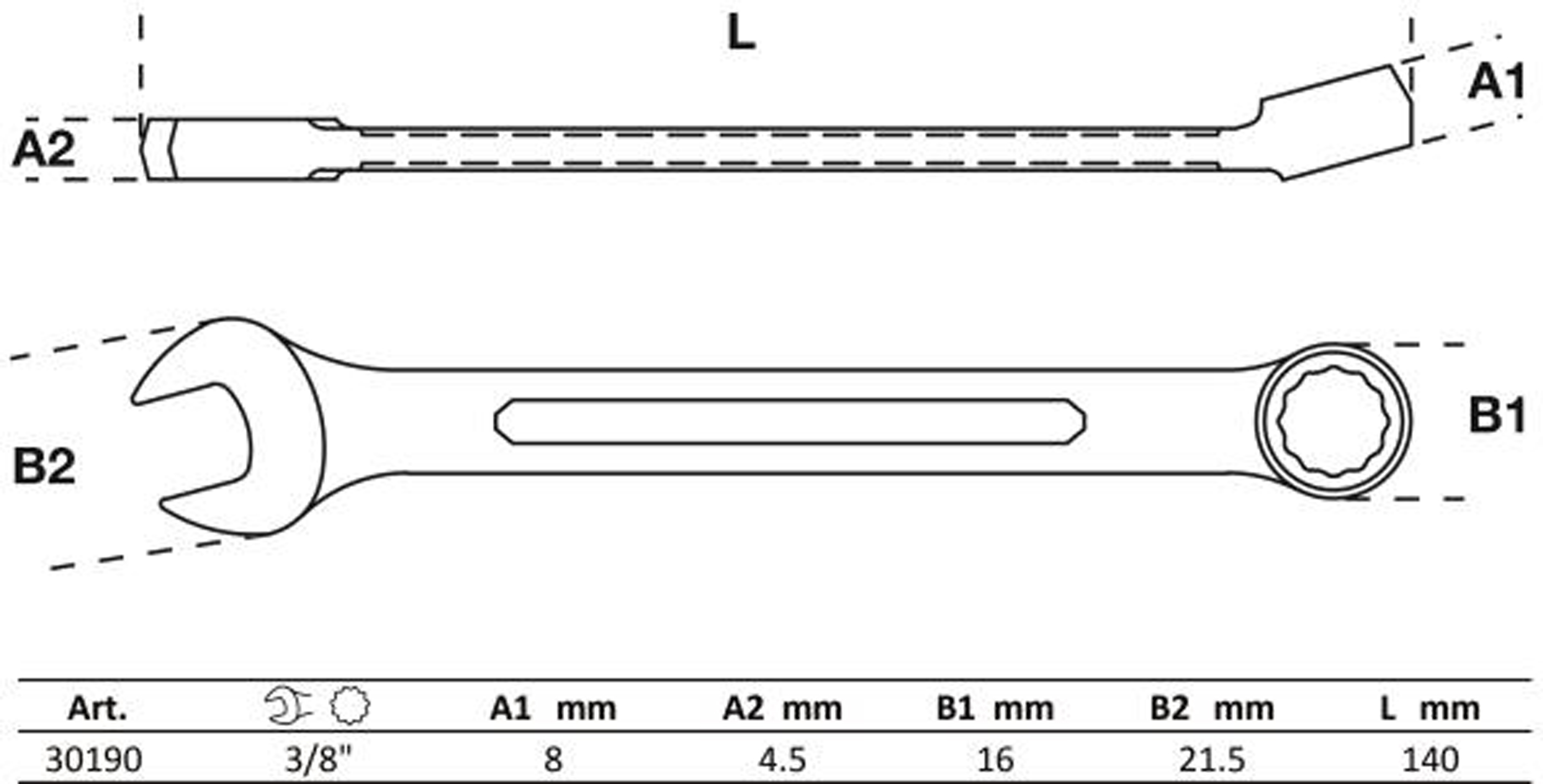 BGS Maul-Ringschlüssel | SW 3/8"