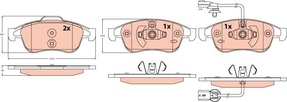Bremsbelagsatz, Scheibenbremse
