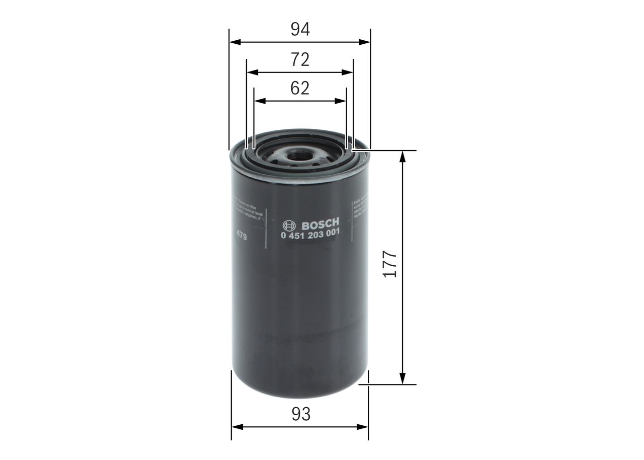 Ölfilter 0 451 203 001 “BOSCH 176 mm”