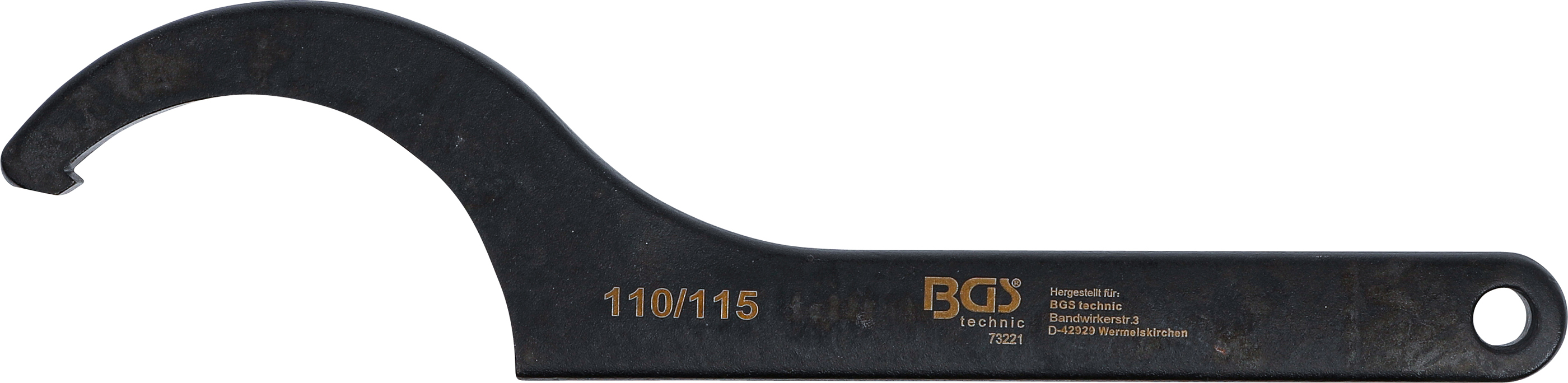 BGS Hakenschlüssel mit Nase | 110 - 115 mm