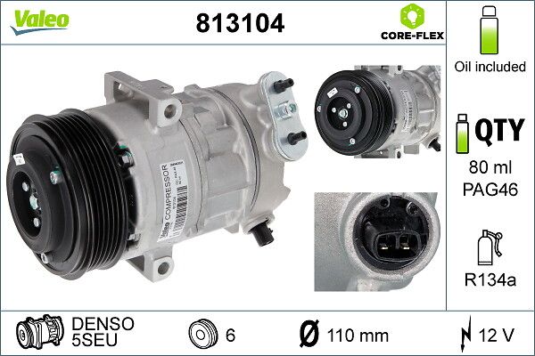 Kompressor, Klimaanlage “VALEO  , 5SEU , DENSO ”