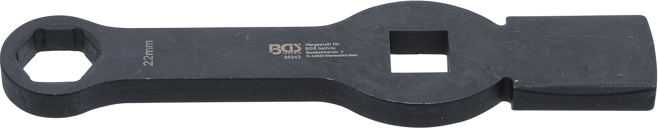 BGS Schlag-Ringschlüssel | Sechskant | mit 2 Schlagflächen | SW 22 mm