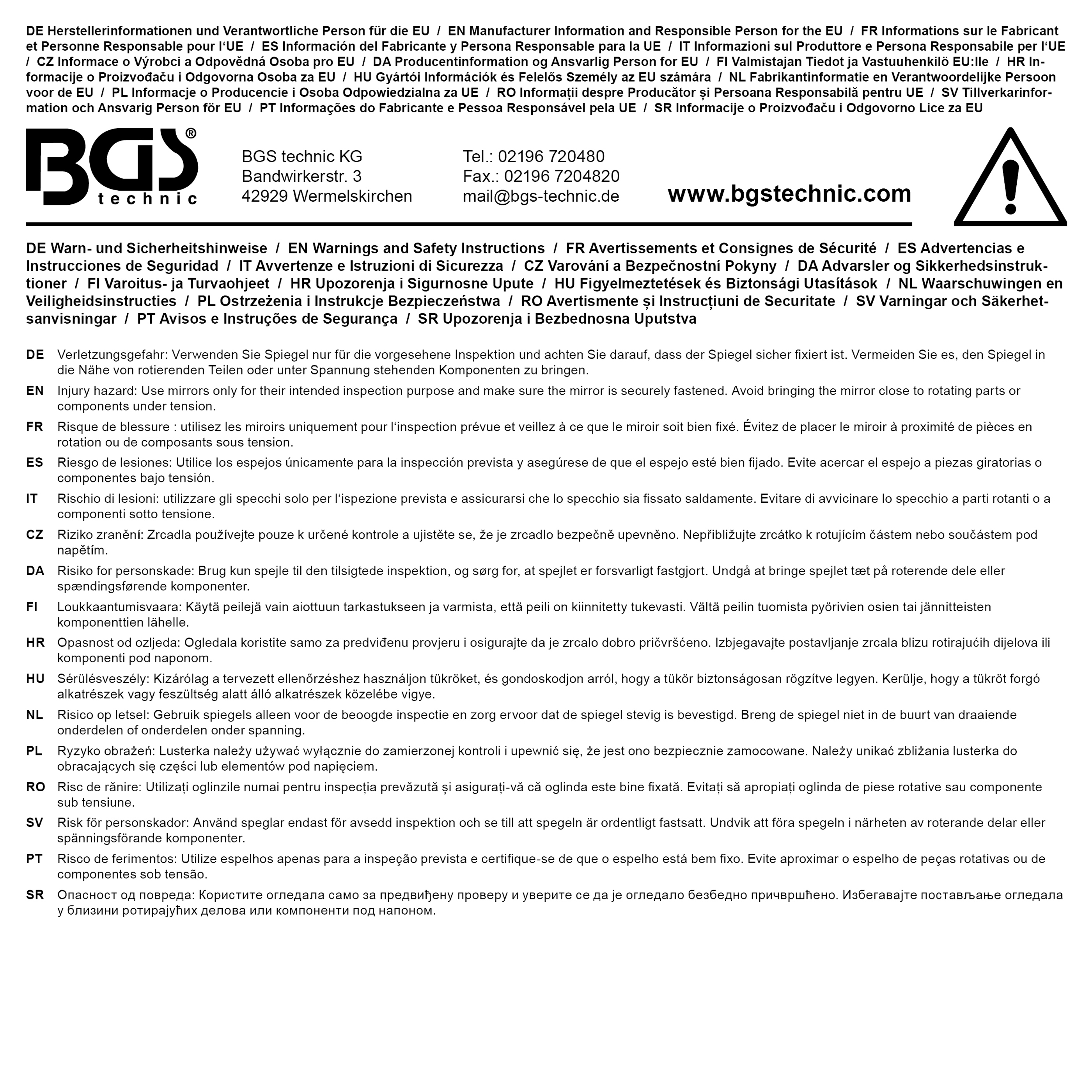 BGS Inspektionsspiegel | 95 x 55 mm