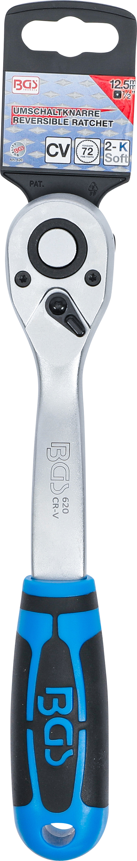 BGS Umschaltknarre | feinverzahnt | Abtrieb Außenvierkant 12,5 mm (1/2")