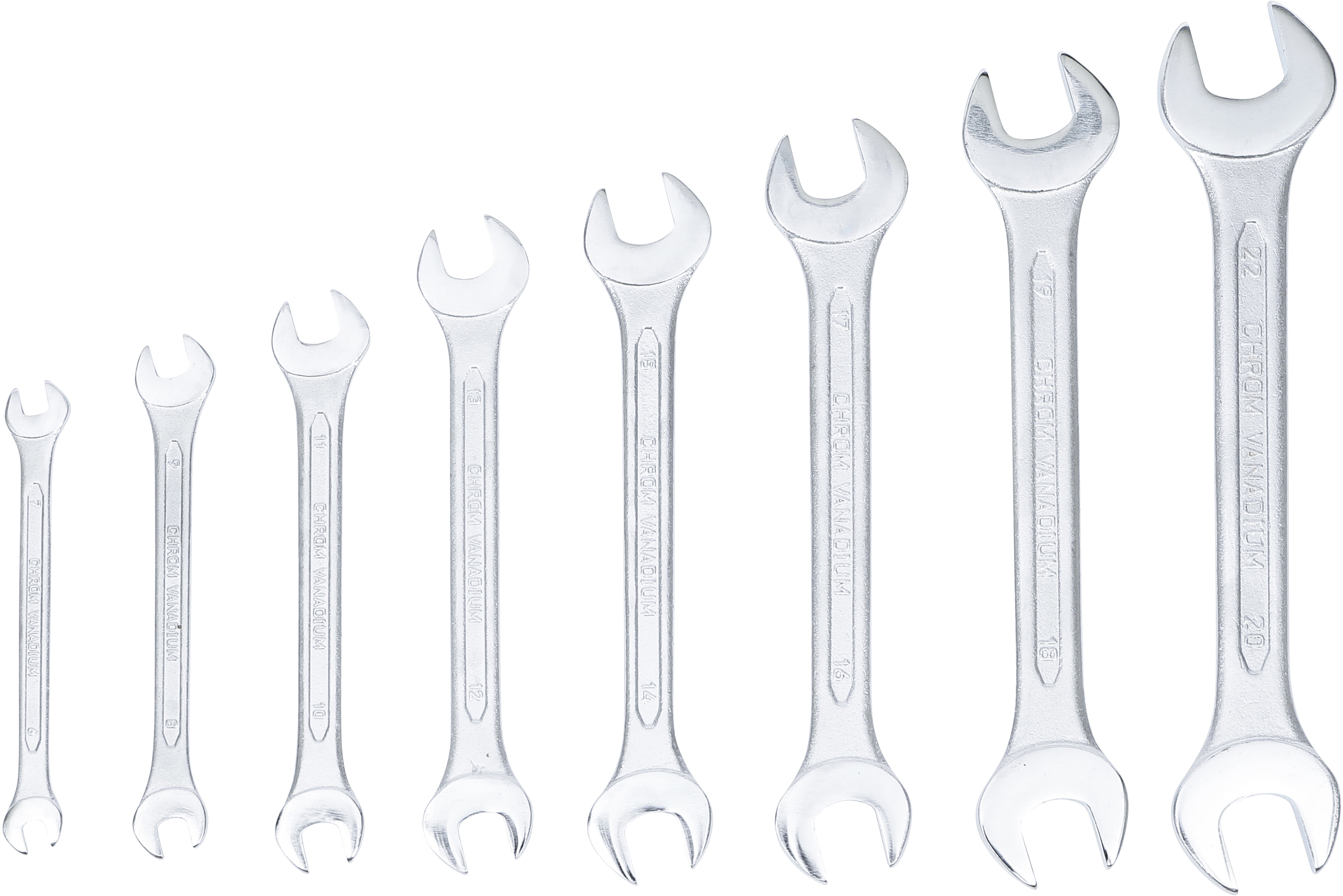 BGS Doppel-Maulschlüssel-Satz | SW 6 x 7 - 20 x 22 mm | 8-tlg.