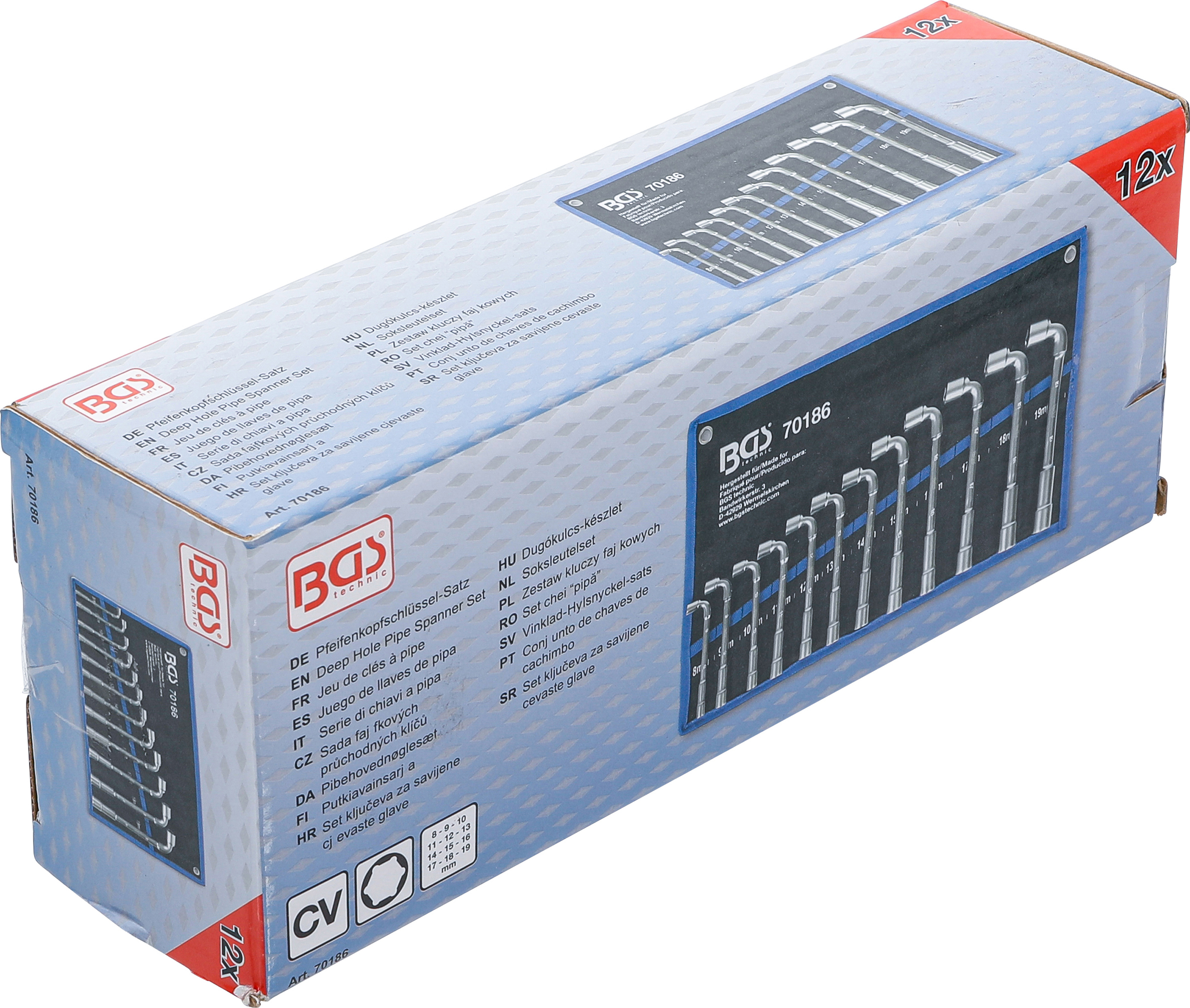 BGS Pfeifenkopfschlüssel-Satz | SW 8 - 19 mm | 12-tlg.