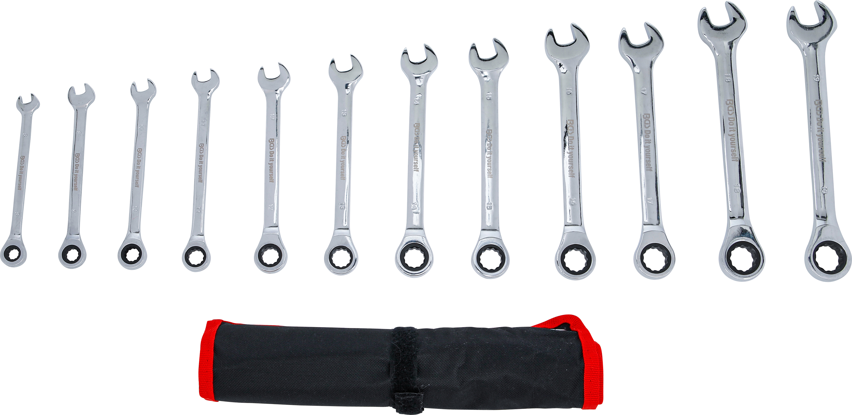 BGS Ratschenring-Maulschlüssel-Satz | SW 8 - 19 mm | 12-tlg.
