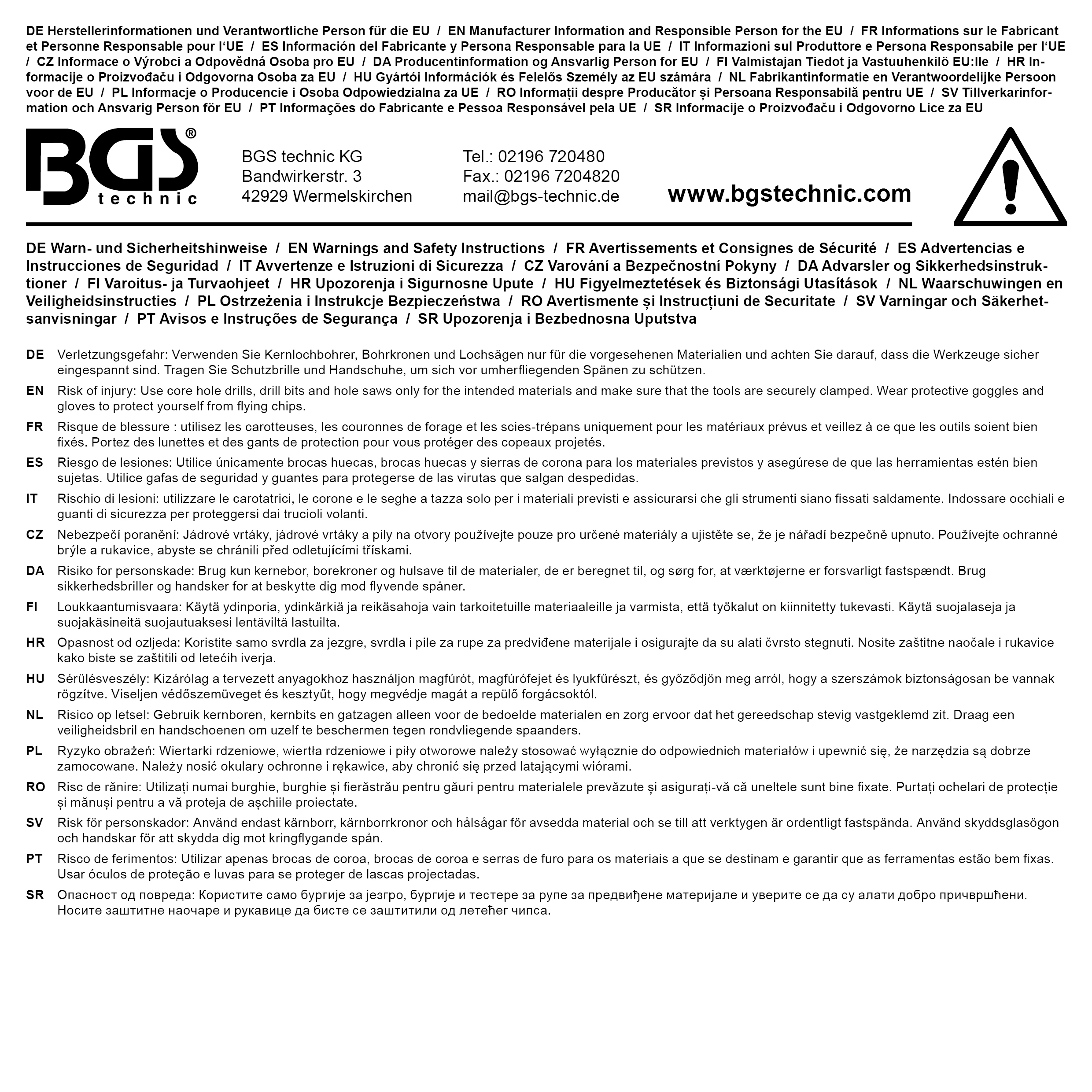 BGS Fliesen-Bohrkronen-Satz | 33 - 73 mm | 6-tlg.