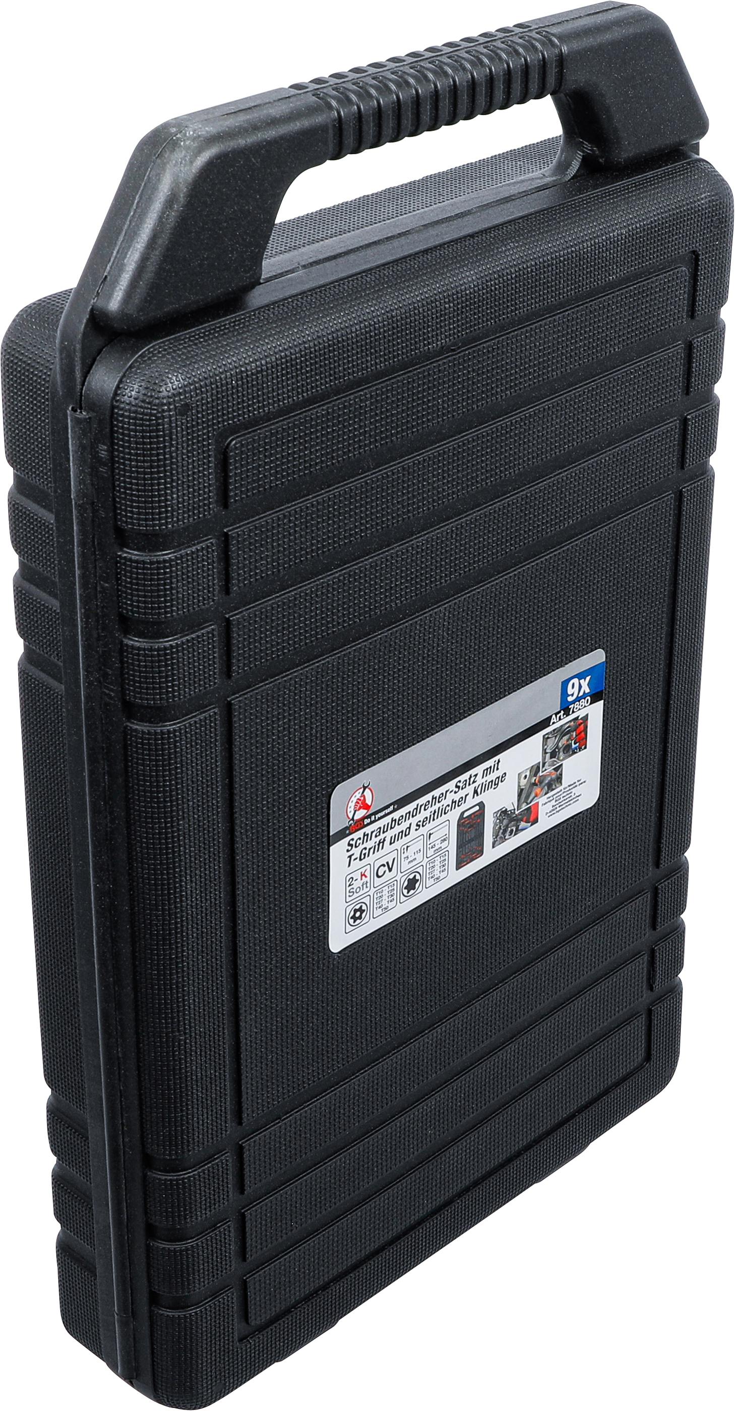 BGS Schraubendreher-Satz mit T-Griff und seitlicher Klinge | T-Profil (für Torx) mit Bohrung | T10 - T50 | 9-tlg.