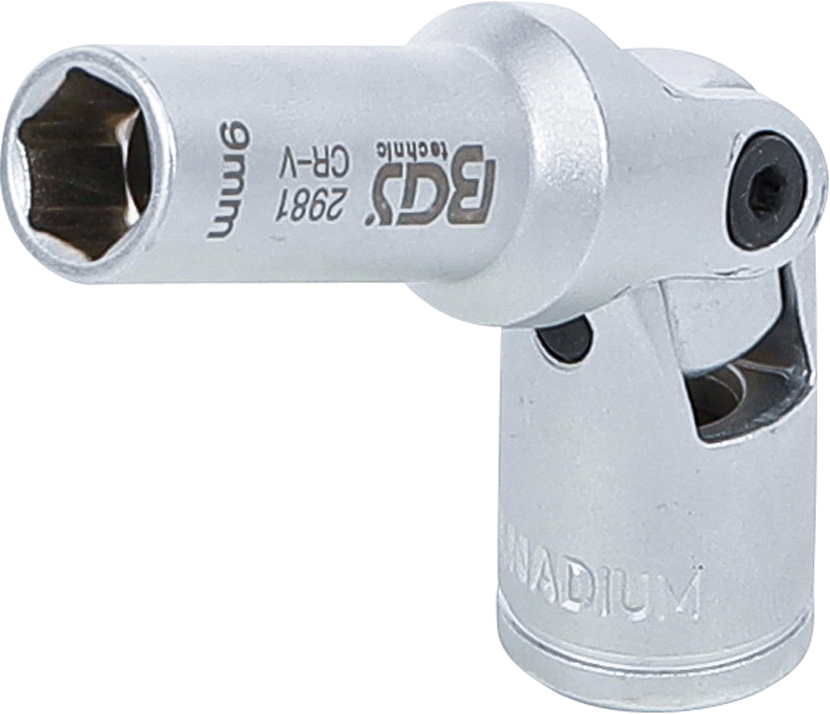 BGS Glühkerzen-Gelenk-Einsatz Sechskant | Antrieb Innenvierkant 10 mm (3/8") | SW 9 mm