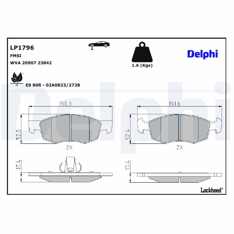 Bremsbelagsatz, Scheibenbremse