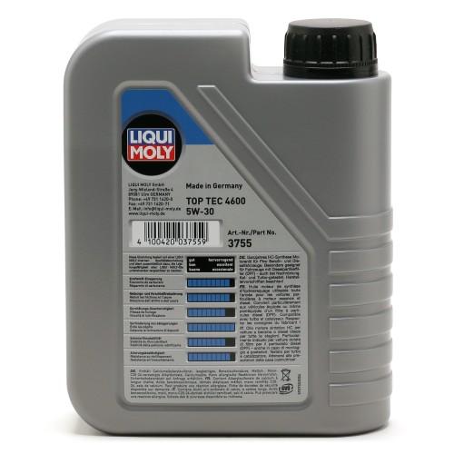 5W-30 Liqui Moly 3755 Top Tec 4600 Motoröl 1 Liter