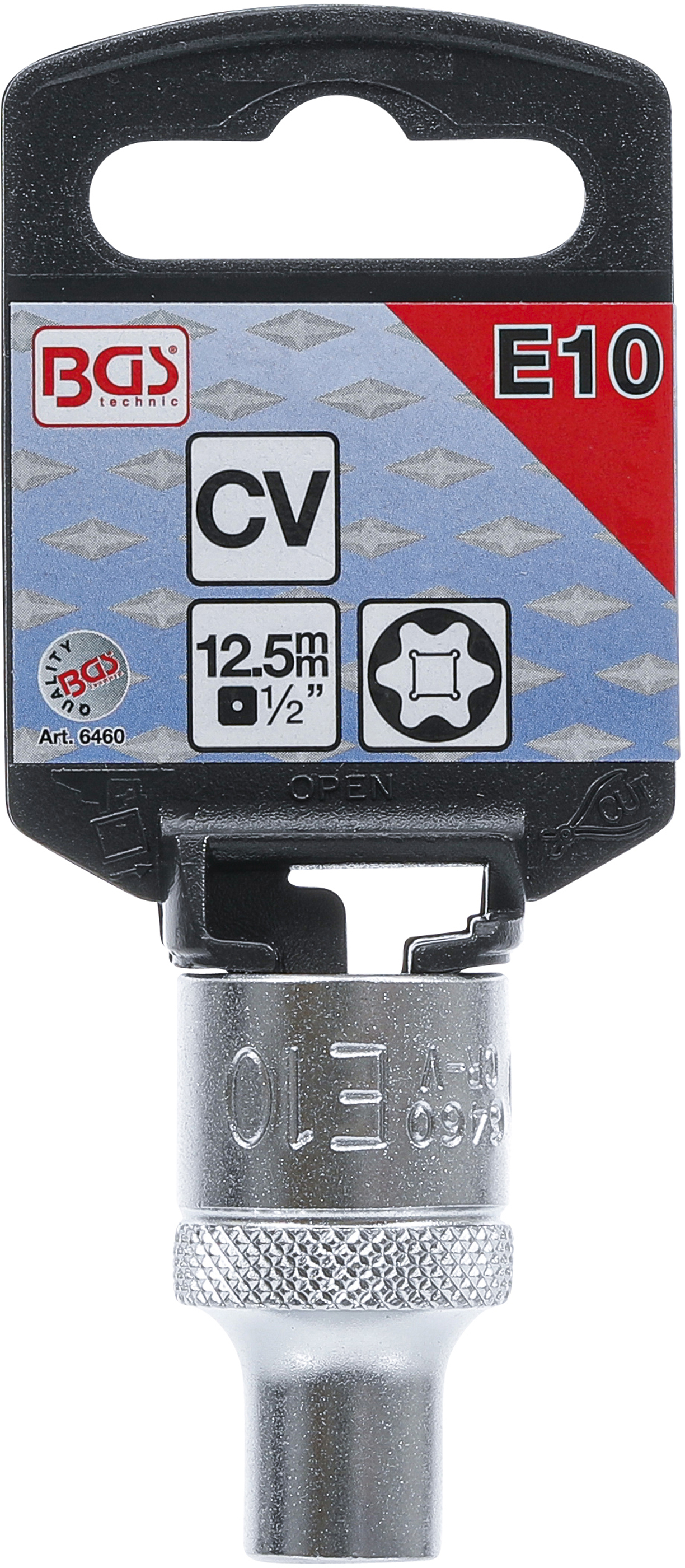 BGS Steckschlüssel-Einsatz E-Profil | Antrieb Innenvierkant 12,5 mm (1/2") | SW E10