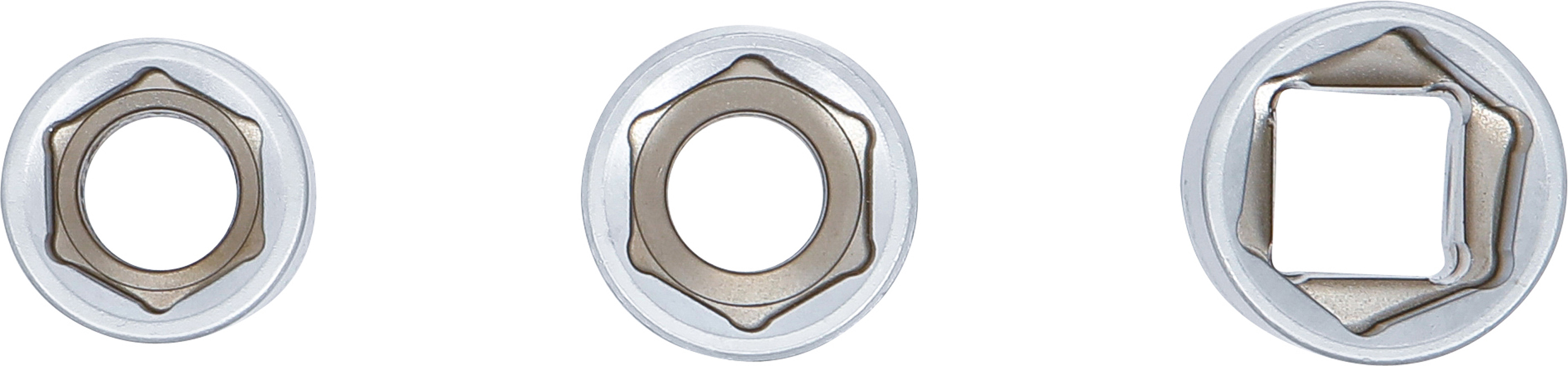 BGS Steckschlüsseleinsatz-Satz | Antrieb 12,5 mm (1/2") | SW 15 - 17 - 19 mm | 3-tlg.