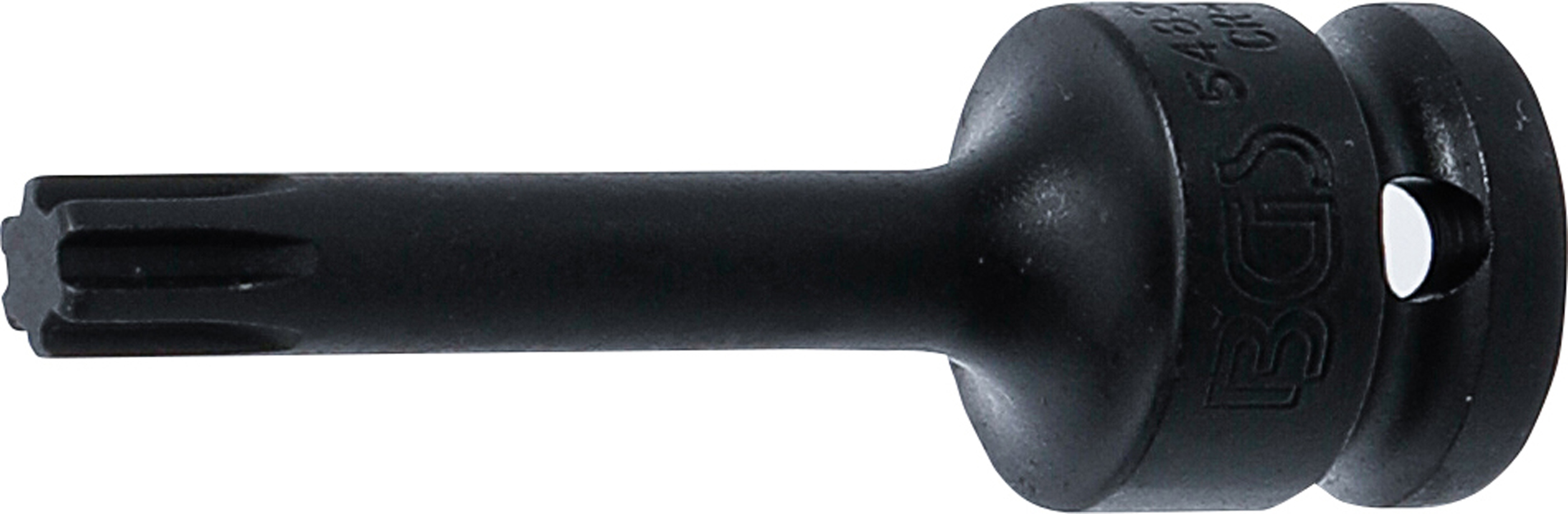 BGS Kraft-Bit-Einsatz | Länge 75 mm | Antrieb Innenvierkant 12,5 mm (1/2") | Keil-Profil (für RIBE) M9