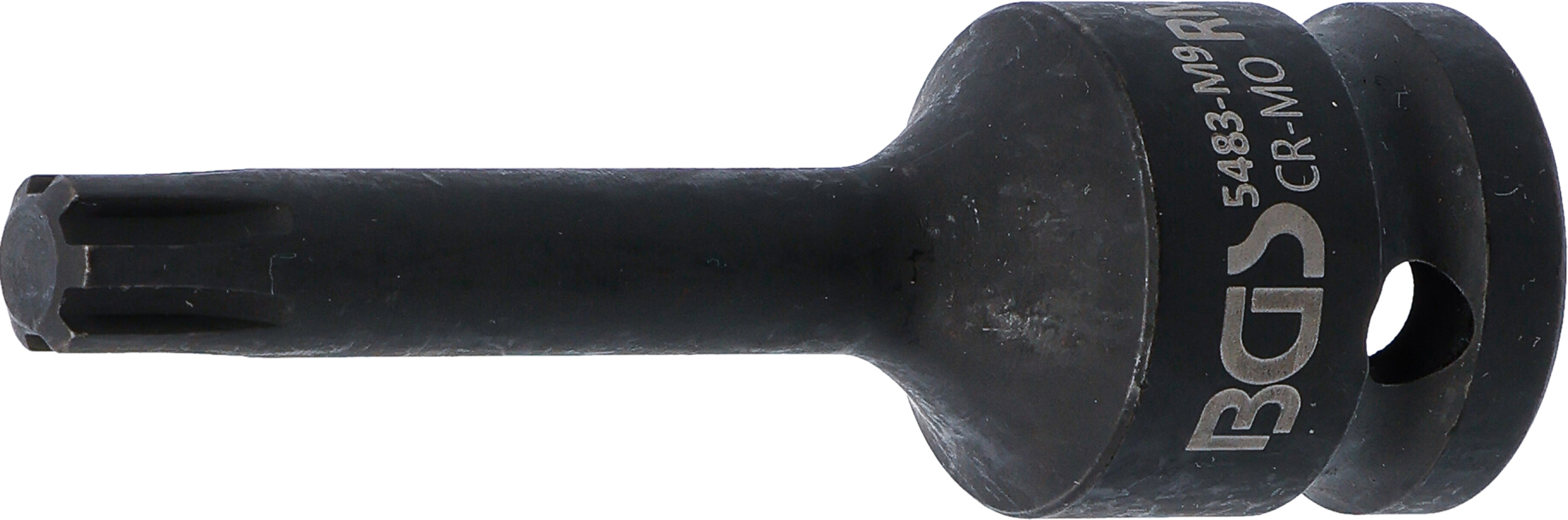 BGS Kraft-Bit-Einsatz | Länge 75 mm | Antrieb Innenvierkant 12,5 mm (1/2") | Keil-Profil (für RIBE) M9