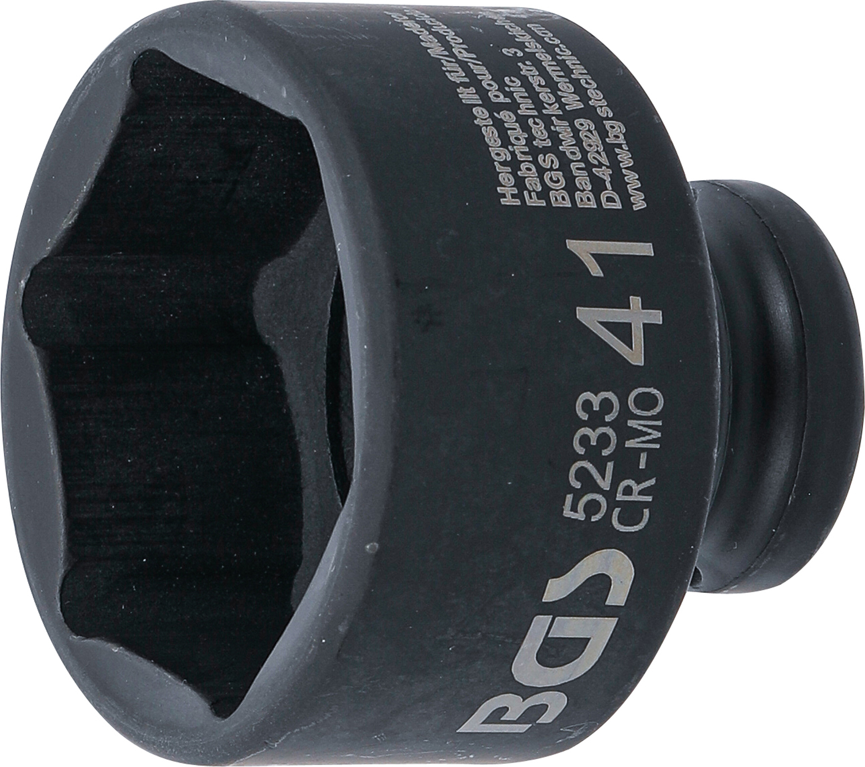 BGS Kraft-Steckschlüssel-Einsatz Sechskant | Antrieb Innenvierkant 12,5 mm (1/2") | SW 41 mm